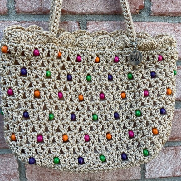 The Sak Small Beaded Crochet Shoulder Tote Bag - Picture 6 of 9